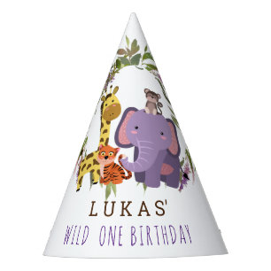 Chapeaux De Fètes Sweet Jungle Safari animal 1er anniversaire fête