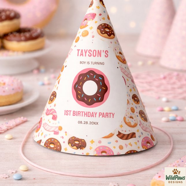 Chapeaux De Fètes Sweet One Donut 1st Birthday Party | Cute Donut  (Sweet One Donut 1st Birthday Party | Cute Donut Hat
)