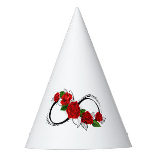 Chapeaux De Fètes Symbole d'infini avec roses rouges