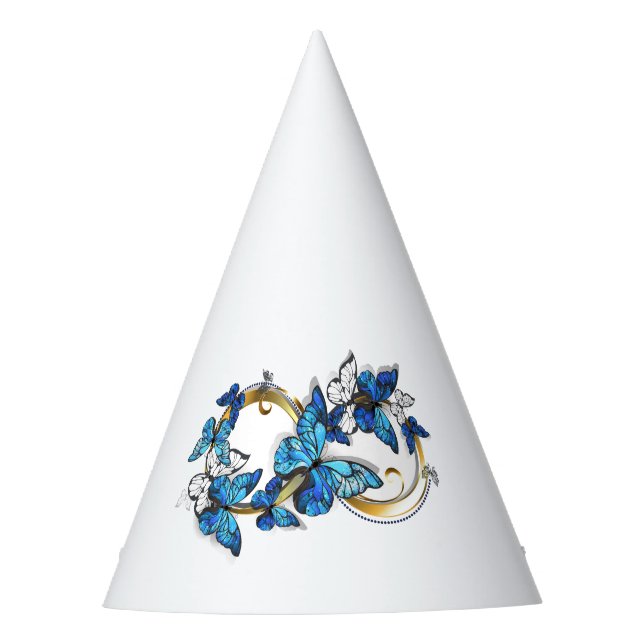 Chapeaux De Fètes Symbole infini de papillons Morpho bleus (Devant)