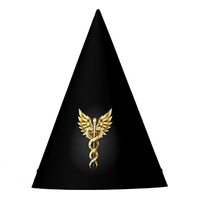 Chapeaux De Fètes Symbole Polygonal Or Caduceus (Devant)