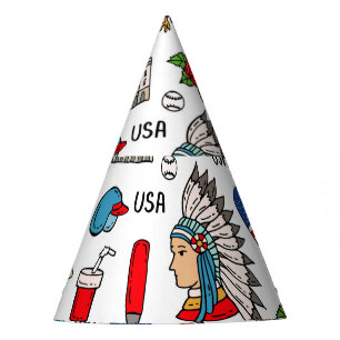 Chapeaux De Fètes Symboles USA Vintage Motif sans couture