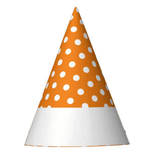 Chapeaux De Fètes Taches blanches brillantes sur orange 