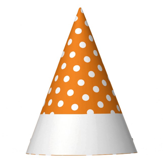 Chapeaux De Fètes Taches blanches brillantes sur orange  (Devant)