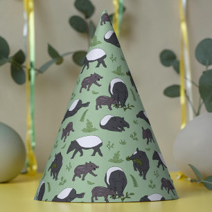 Chapeaux De Fètes Tapir Malais Vert Jungle Zoo Animal