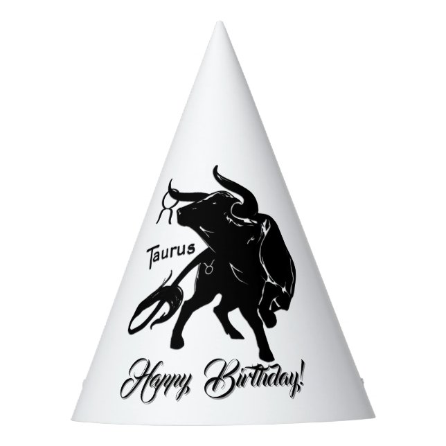 Chapeaux De Fètes Taurus puissant le Zodiac Bull Joyeux Anniversaire (Devant)