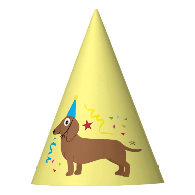Chapeaux De Fètes Teckel avec le casquette d'anniversaire (Devant)