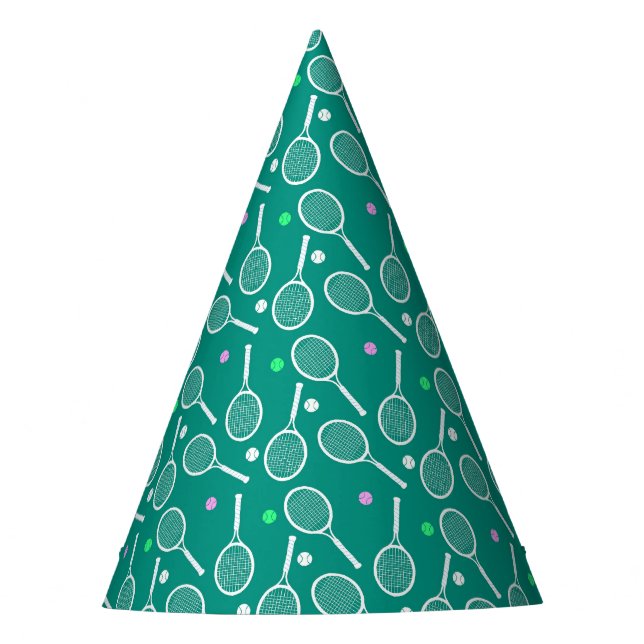 Chapeaux De Fètes Tennis Racket Motif Green (Devant)