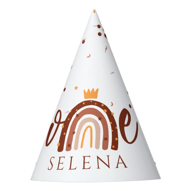 Chapeaux De Fètes Terracotta Arc-en-ciel 1er anniversaire (Devant)