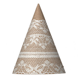 Chapeaux De Fètes Texture de dentelle blanche Brown