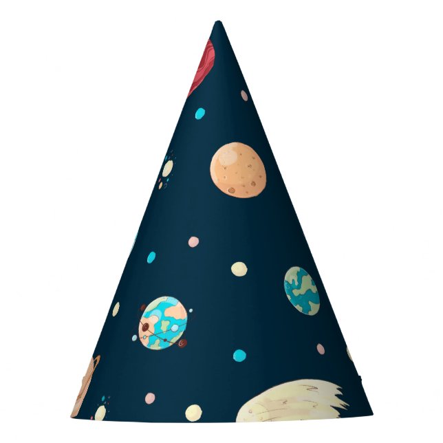 Chapeaux De Fètes Thème Alien et astronaute dans l'espace (Devant)