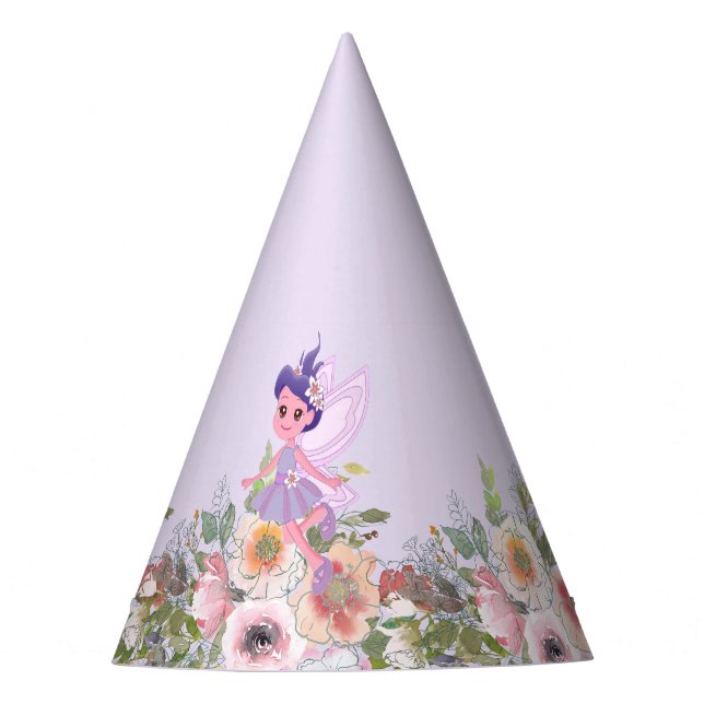 Chapeaux De Fètes Thème d'anniversaire Conte de Fée Château Violet a (Devant)