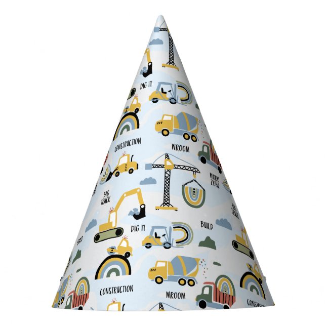 Chapeaux De Fètes Thème de fête d'anniversaire de construction migno (Devant)