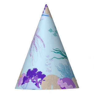 Chapeaux De Fètes Thème de fête mignon sur la vie marine Océan bleu