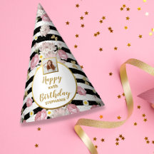 Thème Floral Papillon d'or Joyeux Anniversaire Pho