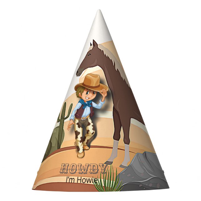 Chapeaux De Fètes Thème occidental howie anniversaire de cowboy (Devant)