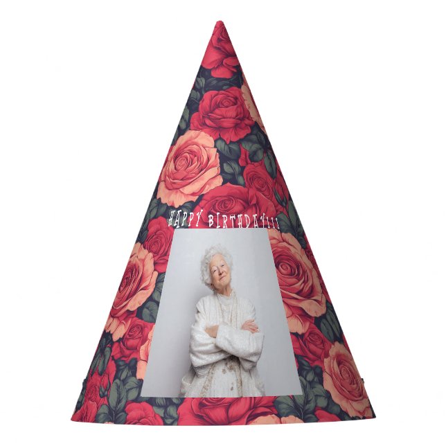 Chapeaux De Fètes Thème Rose Classique pour Son Anniversaire (Devant)