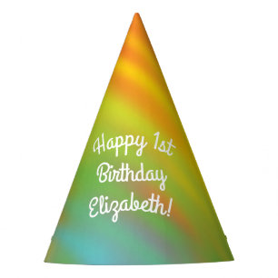 Chapeaux De Fètes Tie Dye Arc-en-ciel Fête d'anniversaire Enfants mi