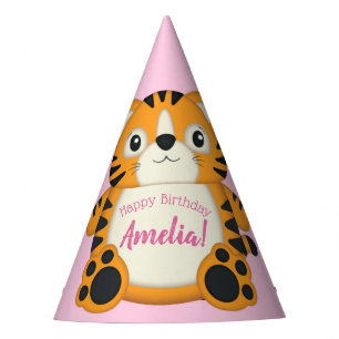Chapeaux De Fètes Tiger Anniversaire Pink
