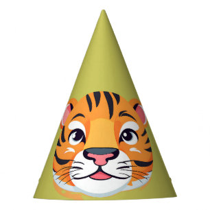 Chapeaux De Fètes Tigre mou Visage safari jungle sauvage Fête d'anni