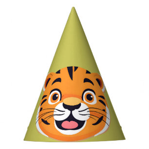 Chapeaux De Fètes Tigre mou Visage safari jungle sauvage Fête d'anni