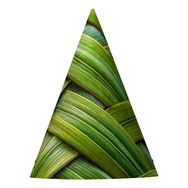 Chapeaux De Fètes Tissu de bambou vert frais (Devant)