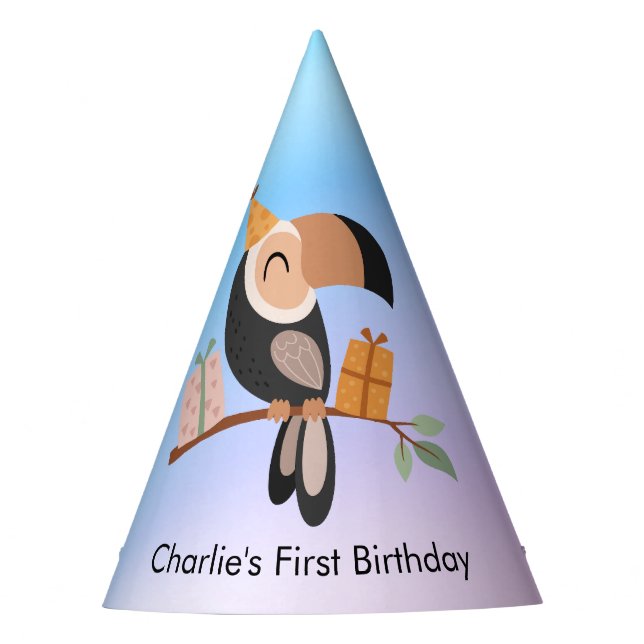 Chapeaux De Fètes Toucan avec cadeaux, anniversaire (Devant)