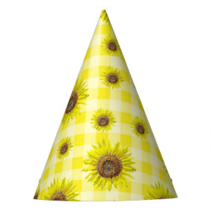 Chapeaux De Fètes Tournesol de guingan de jaune de casquette de fêt
