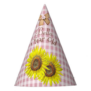 Chapeaux De Fètes Tournesol de jaune de rose de casquette de fête