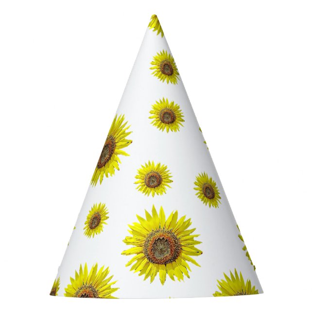 Chapeaux De Fètes Tournesol jaune blanc de casquette de fête (Devant)