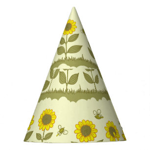 Chapeaux De Fètes Tournesols, abeilles, motif mignon et sans couture