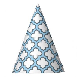 Chapeaux De Fètes Trellis bleu blanc et bébé, treillis, Quatrefoil