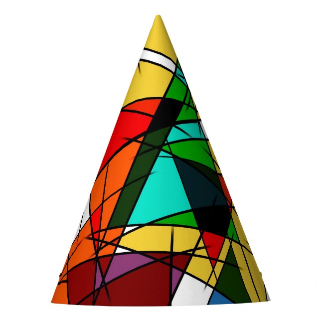 Chapeaux De Fètes Triangle Coloré Géométrique Moderne (Devant)
