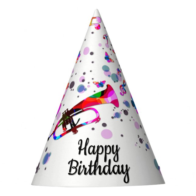 Chapeaux De Fètes Trompette d'anniversaire festive (Devant)