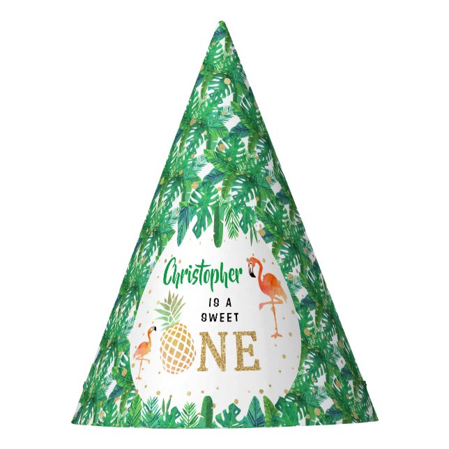 Chapeaux De Fètes Tropical Summer Beach Luau Boys 1er Anniversaire (Devant)