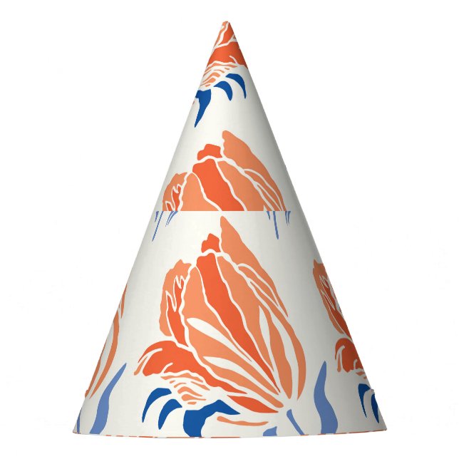 Chapeaux De Fètes Tulipe baroque : Linocut Vintage botanique (Devant)