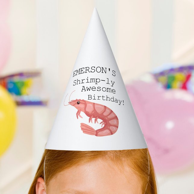 Chapeaux De Fètes Un anniversaire à la crevette (A Shrimp-ly Awesome birthday Party Hat)