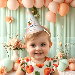 Chapeaux De Fètes Un doux pêche Premier Anniversaire aquarelle rayur