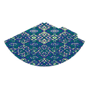 Chapeaux De Fètes Un tapis symétrique bleu et blanc avec mo complexe
