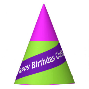 Chapeaux De Fètes Un violet de bande + vos couleurs et votre texte