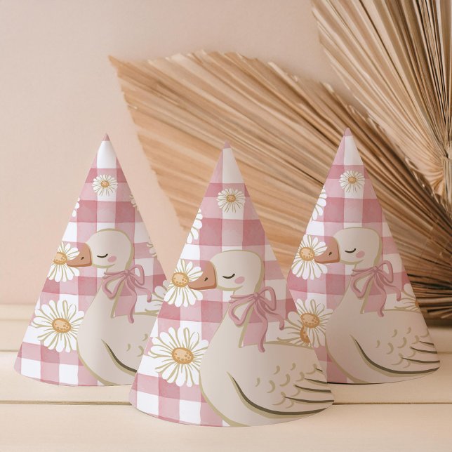 Chapeaux De Fètes Une fille d'oie sotte Cottagecore rose (Créateur téléchargé)