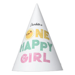 Chapeaux De Fètes Une joyeuse fille Invitation d'anniversaire 1er An