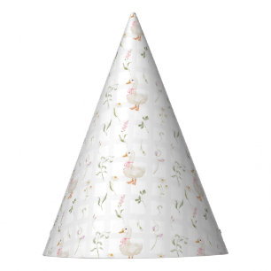 Chapeaux De Fètes Une oie sotte Vintage florale 1er anniversaire