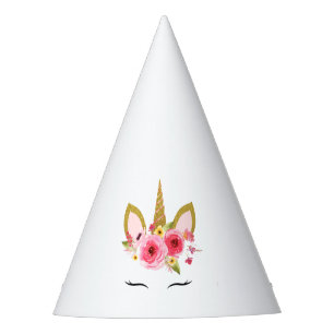 Chapeaux De Fètes Unicorn Pink Gold fête d'anniversaire