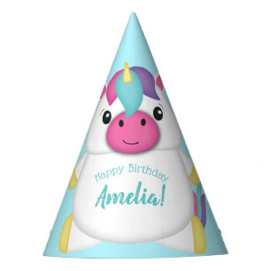 Chapeaux De Fètes Unicorne fête d'anniversaire Turquoise