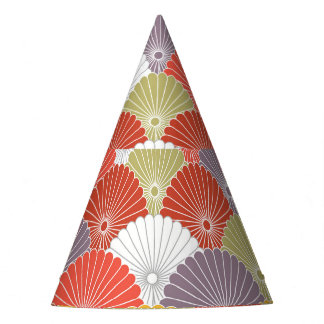 Chapeaux De Fètes Vague florale japonaise : Vintage colorée