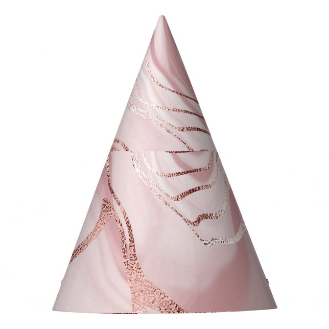 Chapeaux De Fètes Vagues or Rose en marbre liquide (Devant)