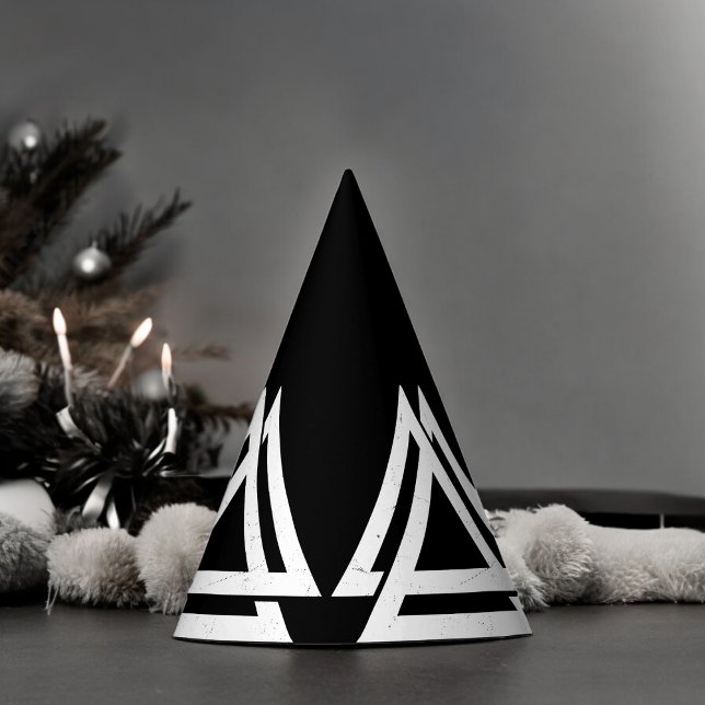 Chapeaux De Fètes Valknut Viking Triangle Art (triangle art Paper party hat, Kids,adults,party birthday hat,Baby Shower,wedding,celebration hat)
