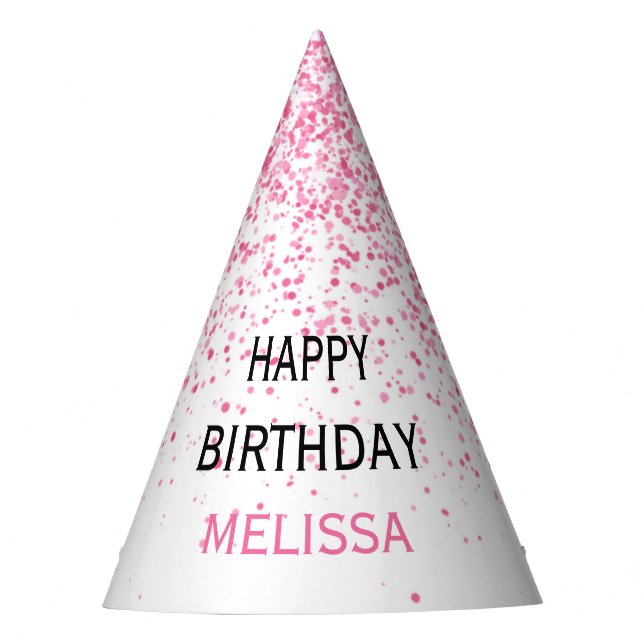 Chapeaux De Fètes Vingt et une Parties scintillant rose chaud étince (Devant)