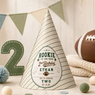 Chapeaux De Fètes Vintage Football Rookie 2e anniversaire bébé garço